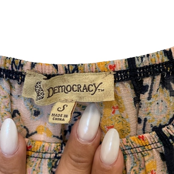 Democracy Boho Off Shoulder Peasant Top S Bell Sleeve - Picture 4 of 7